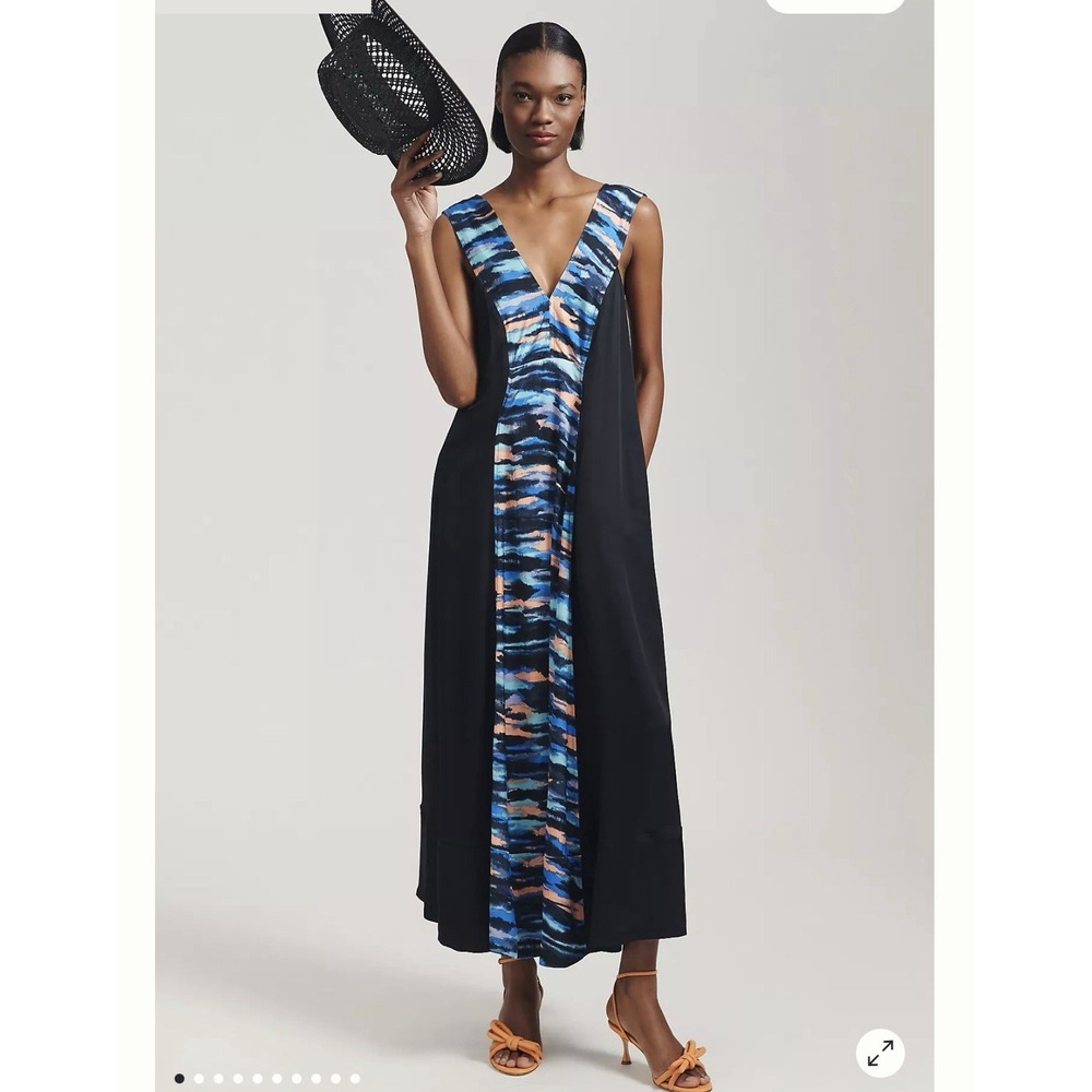 Anthropologie Maeve V-Neck Maxi Dress Size 14. $180  Color Panel Size 14